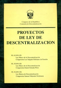 Proyectos de ley de descentralización
