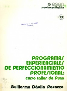 Programas, experiencias de perfeccionamiento profesional: Curso taller de Puno