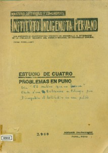 Estudio de cuatro problemas de Puno. Créditos agropecuarios y sus problemas