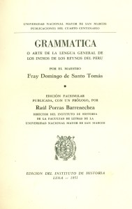Grammatica o Arte de la Lengua General de los Indios del Perú