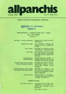 Allpanchis N° 27