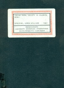 Indian rural society in colonial Peru