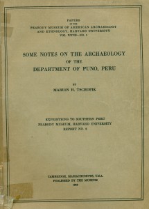 Some notes on the archeology of the Departament of Puno, Peru