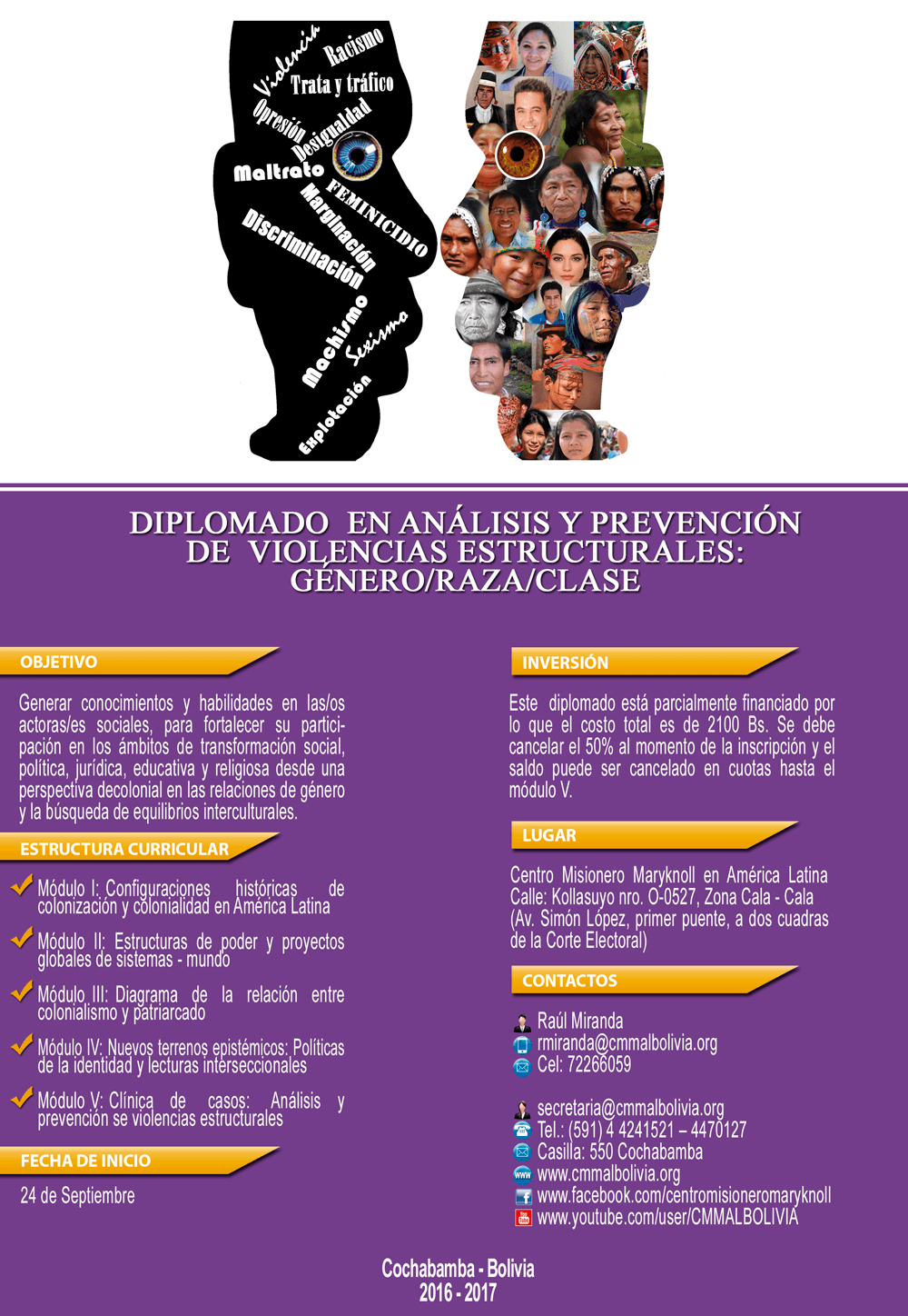 Diplomado en Análisis y Prevención de Violencias Estructurales: género/raza/clase