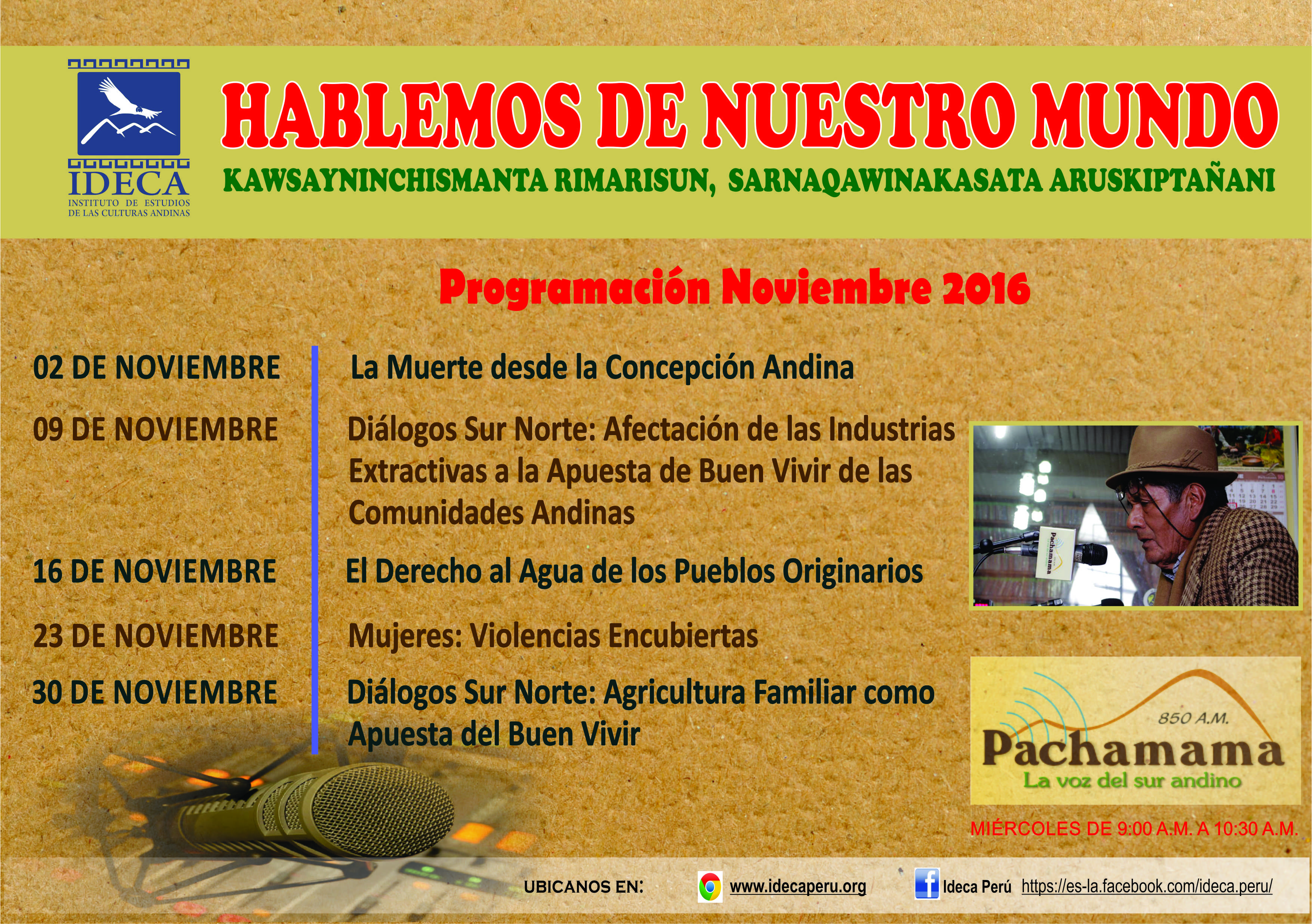 Programación Radio IDECA – Noviembre 2016