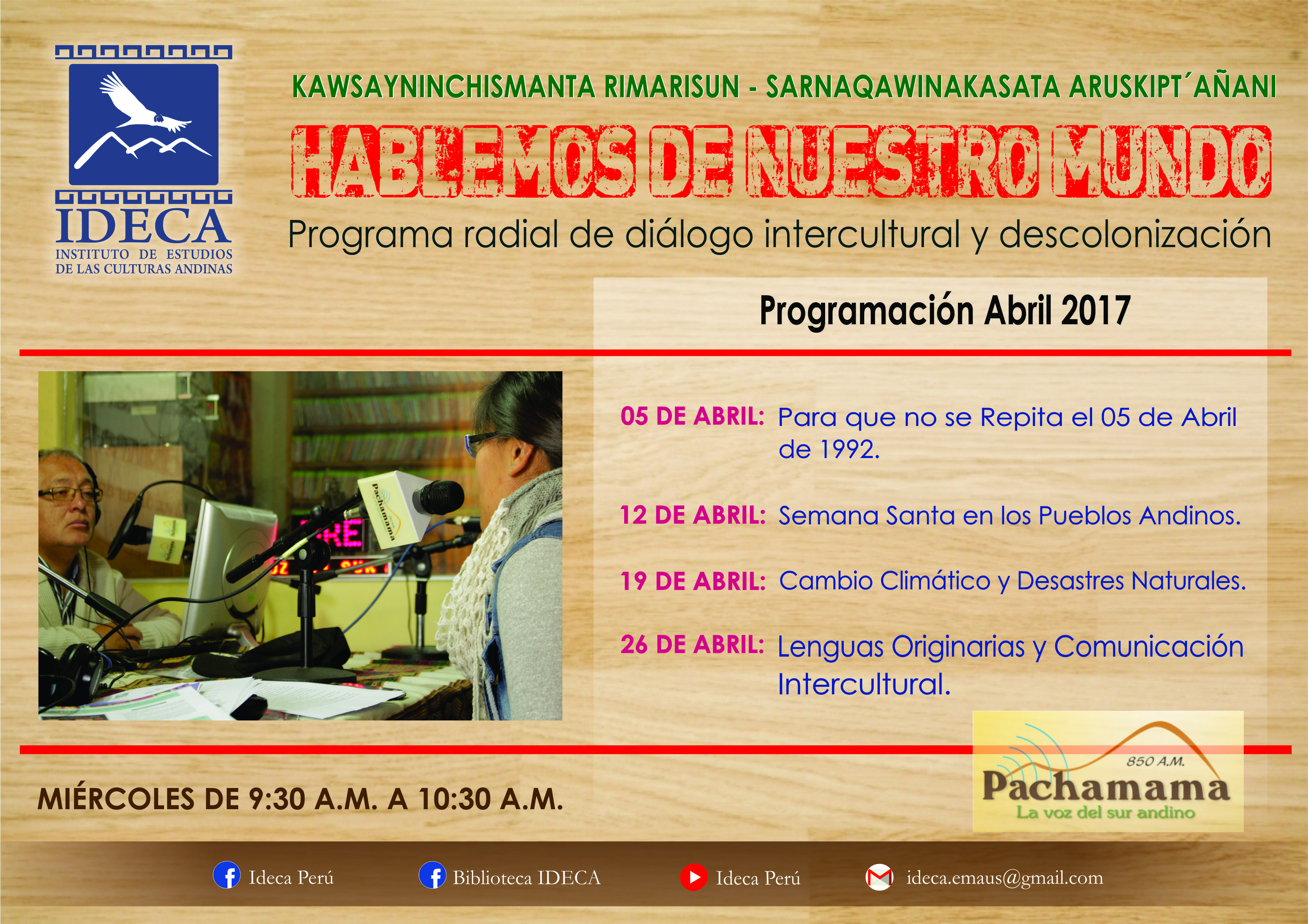 Programación Radio IDECA – Abril 2017