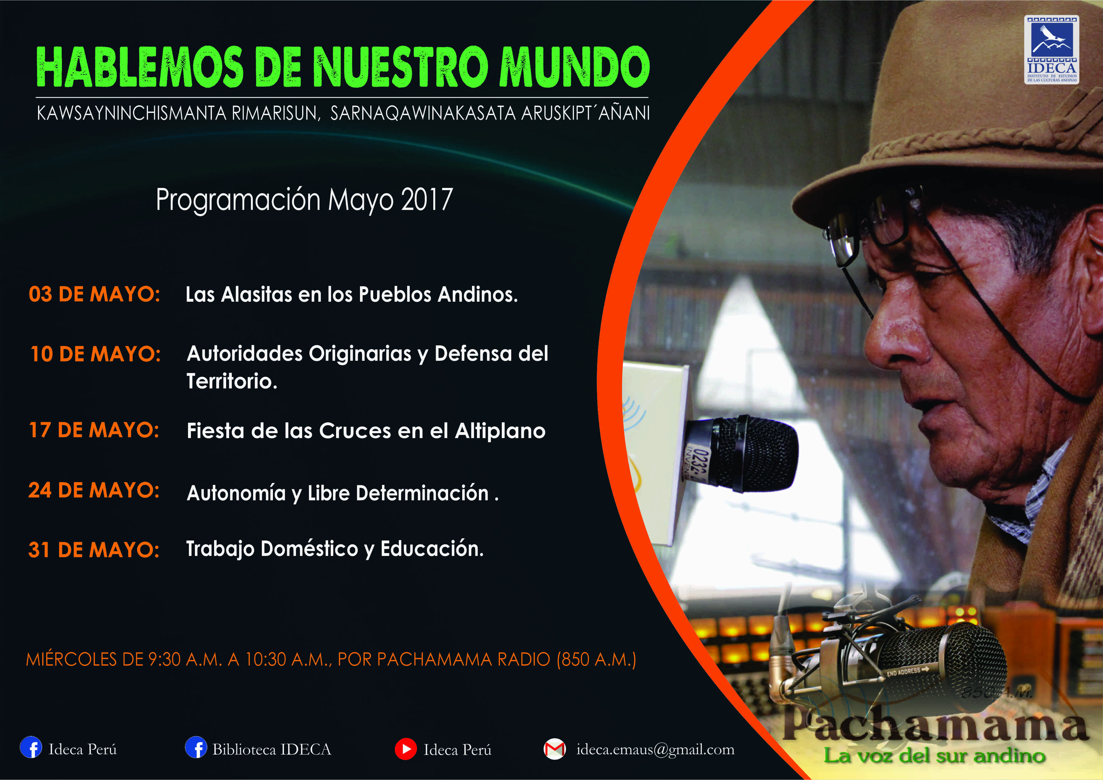 Programación Radio IDECA – Mayo 2017