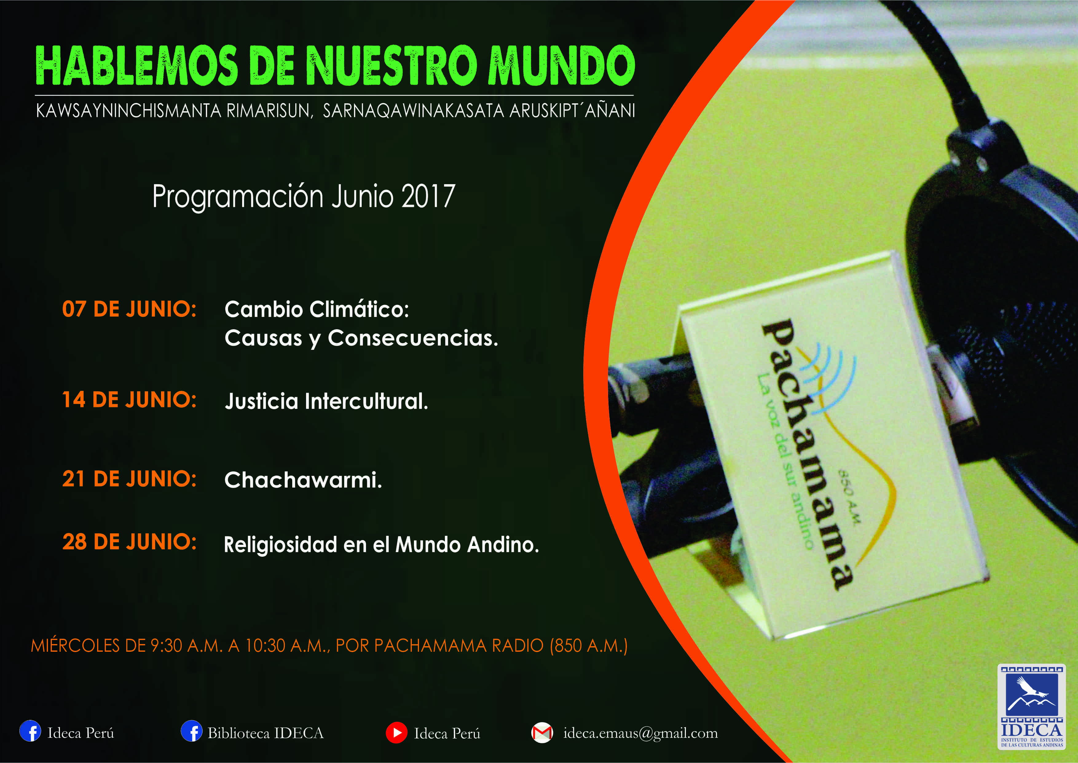 Programación Radio IDECA – Junio 2017