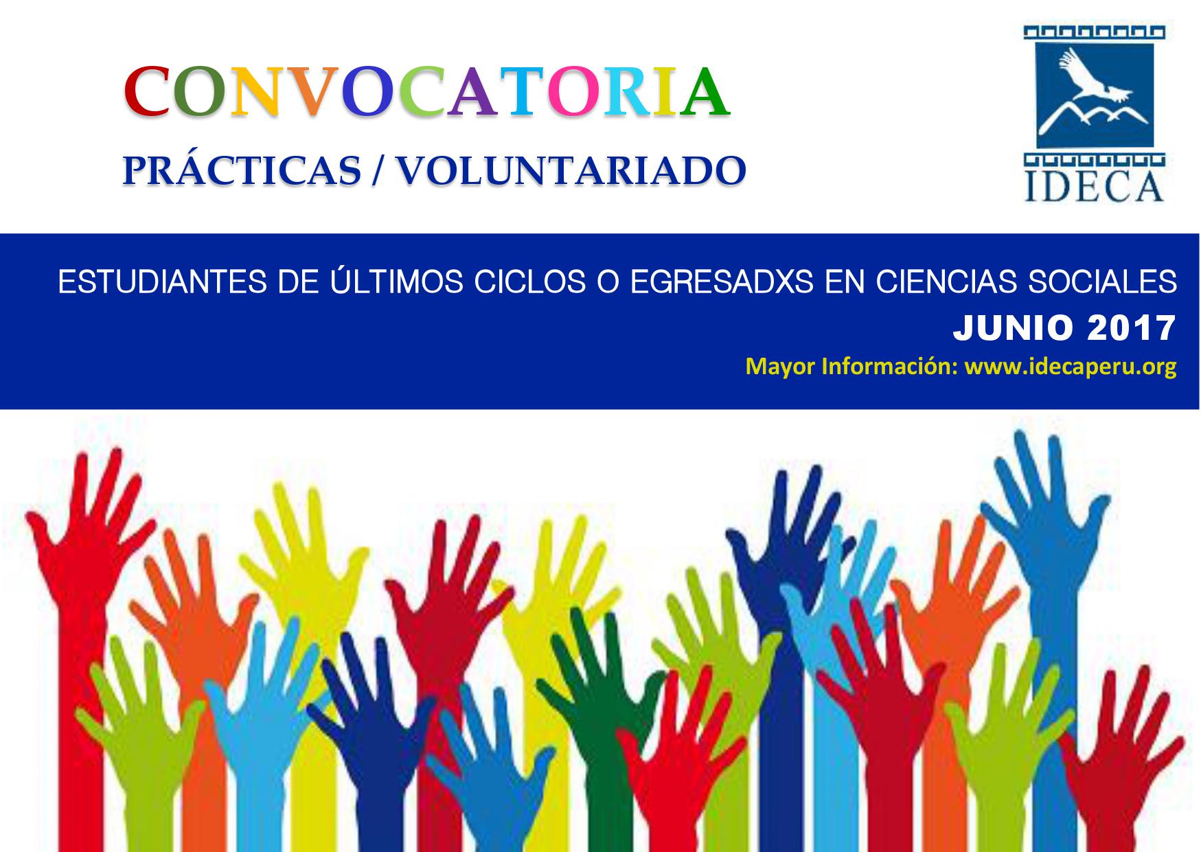 CONVOCATORIA: Prácticas y Voluntariado IDECA 2017