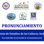 Pronunciamiento ante la declaratoria de Estado de Emergencia en Cusco y Puno