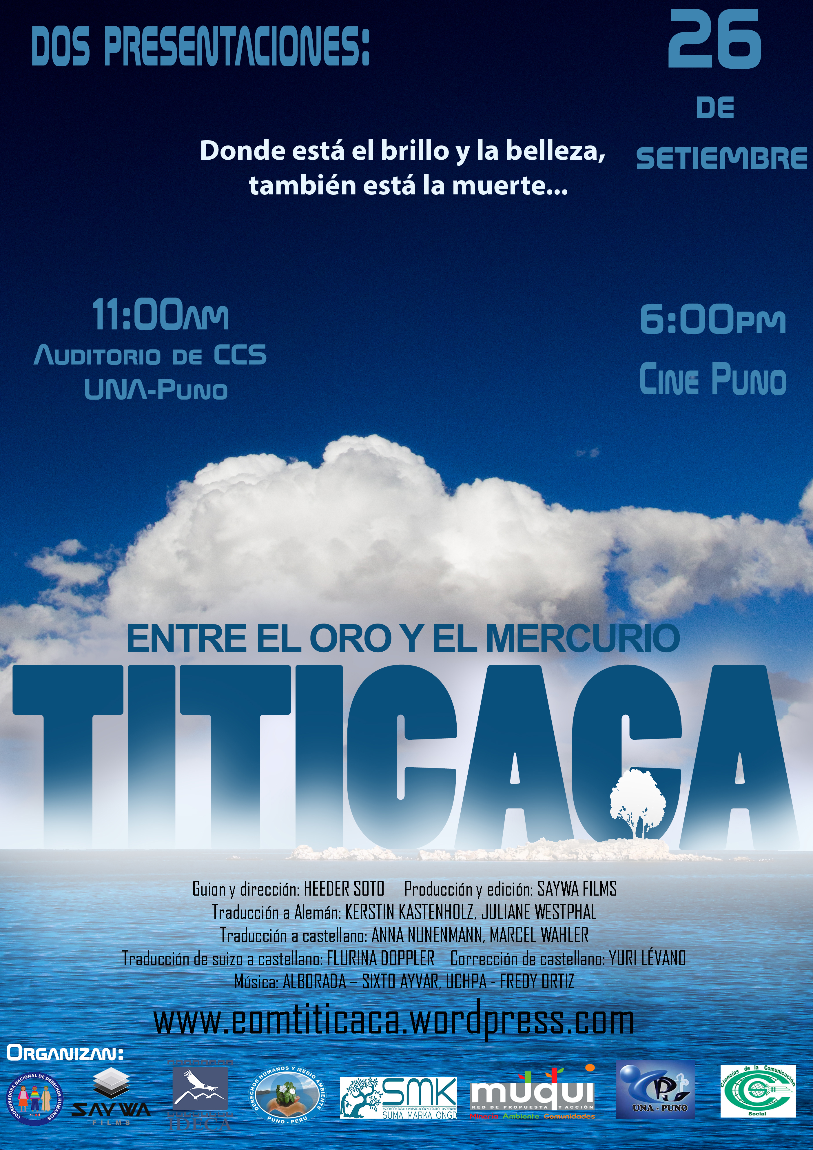 PUNO: El próximo 26 de setiembre se proyectará el documental “Titicaca: entre el oro y el mercurio”