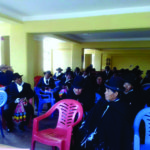 Presentación de los temas de los Talleres de Fortalecimiento en torno a la “Autonomía y Libre Determinación de los PPII”, a los tenientes de las comunidades y parcialidades del distrito de Huacullani.