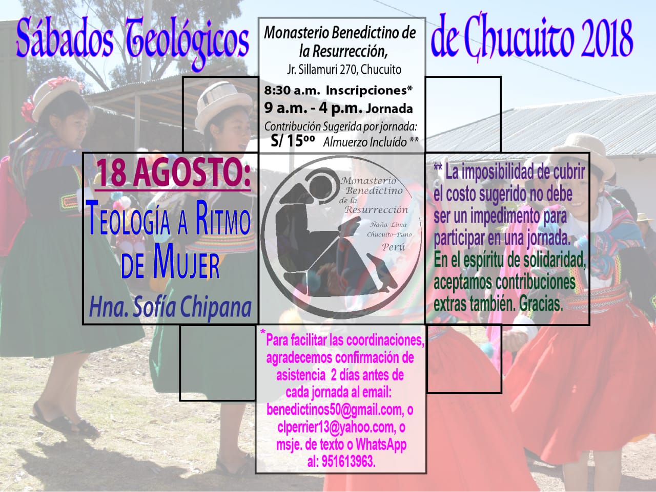 Puno: Invitación para la Tercera Jornada de los “Sábados Teológicos de Chucuito"