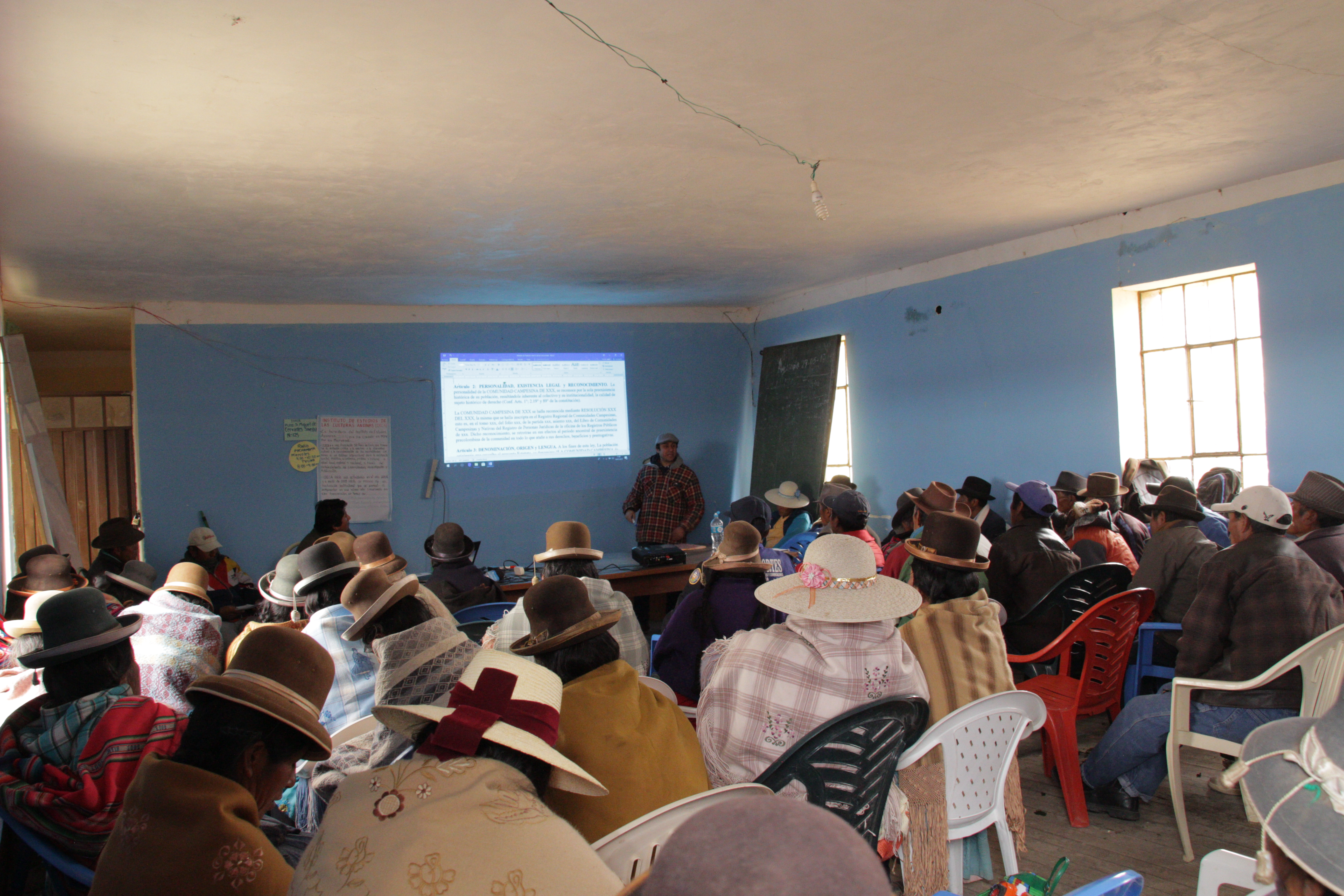Taller sobre “Organización Comunitaria y Socialización del Modelo de Estatuto Interno de la Comunidad con Enfoque Intercultural” en la Comunidad de Callaza Huacullani