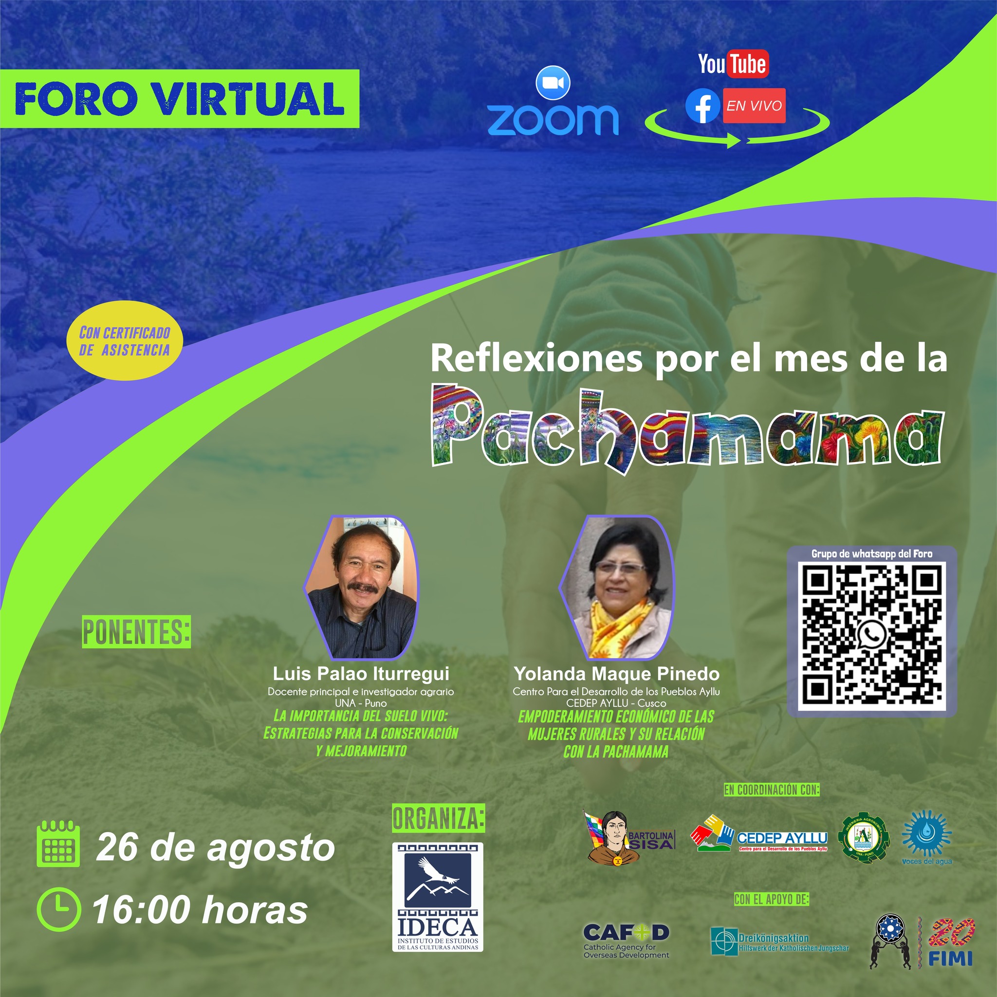 Foro virtual: Reflexiones por el mes de la Pachamama