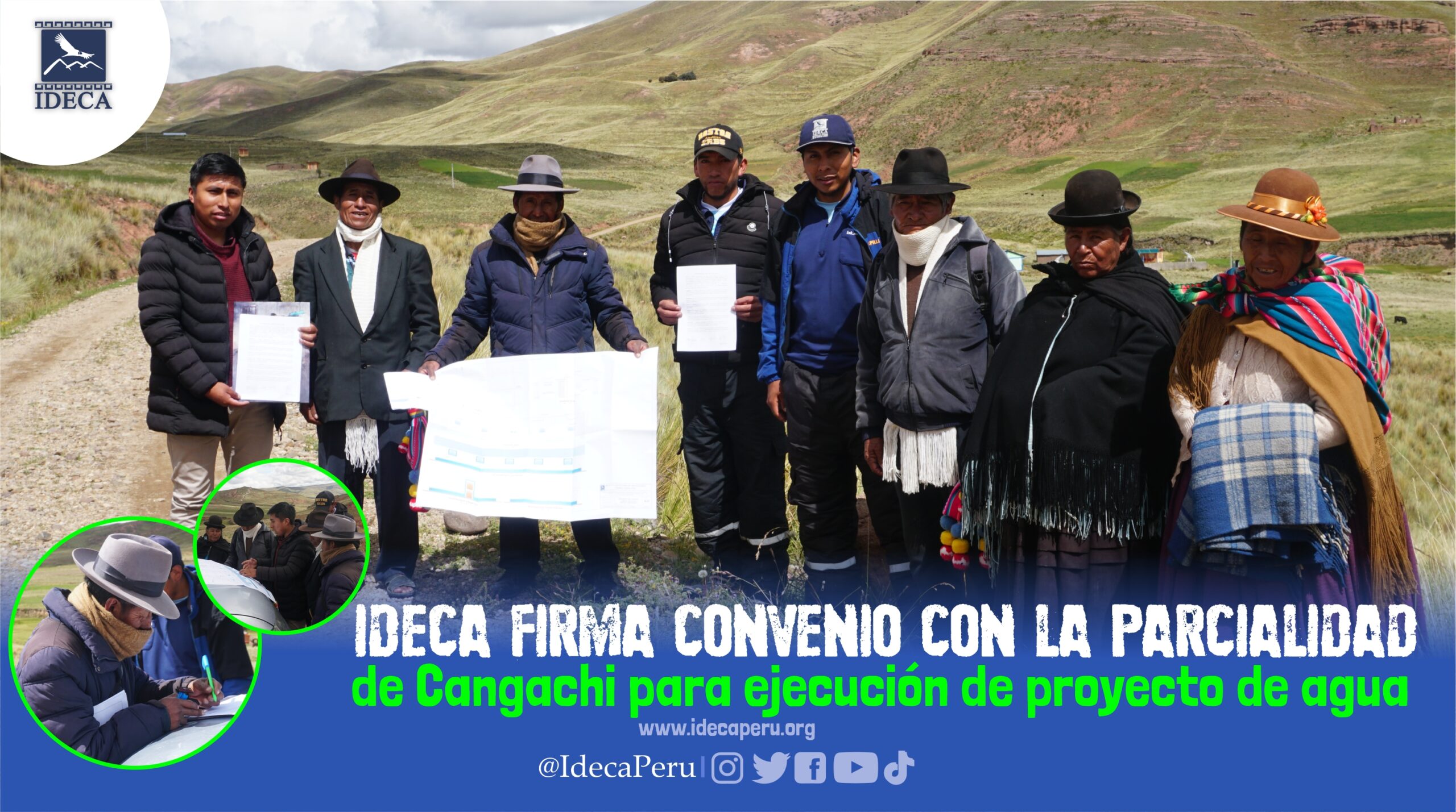 IDECA firma convenio con la parcialidad de Cangachi para ampliar ejecución de proyecto de agua