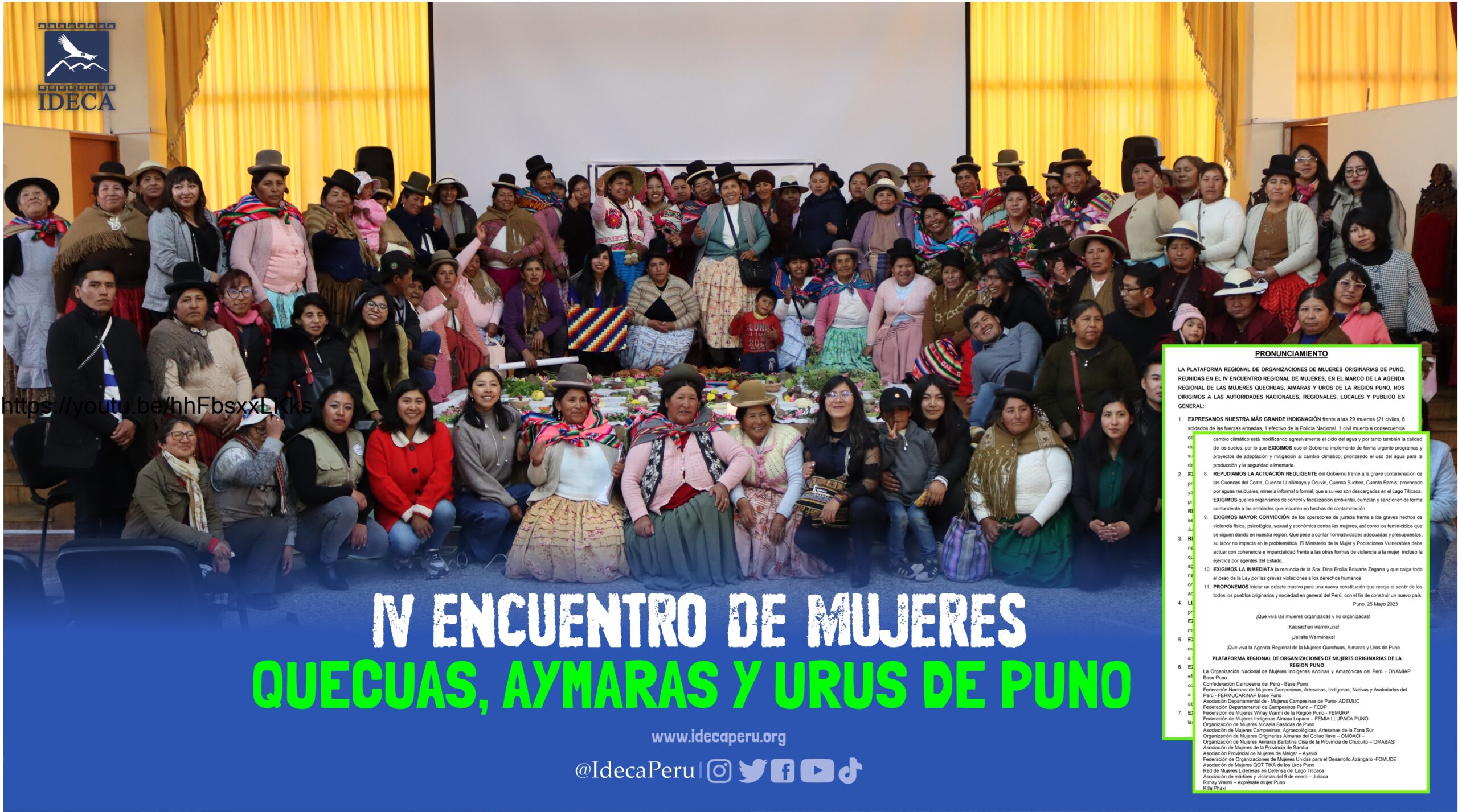 IV Encuentro de mujeres Quechuas, Aymaras y Urus de Puno