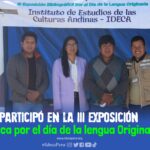 IDECA participó en la III Exposición Bibliográfica y Reconocimiento a personalidades por el día de la lengua Originaria