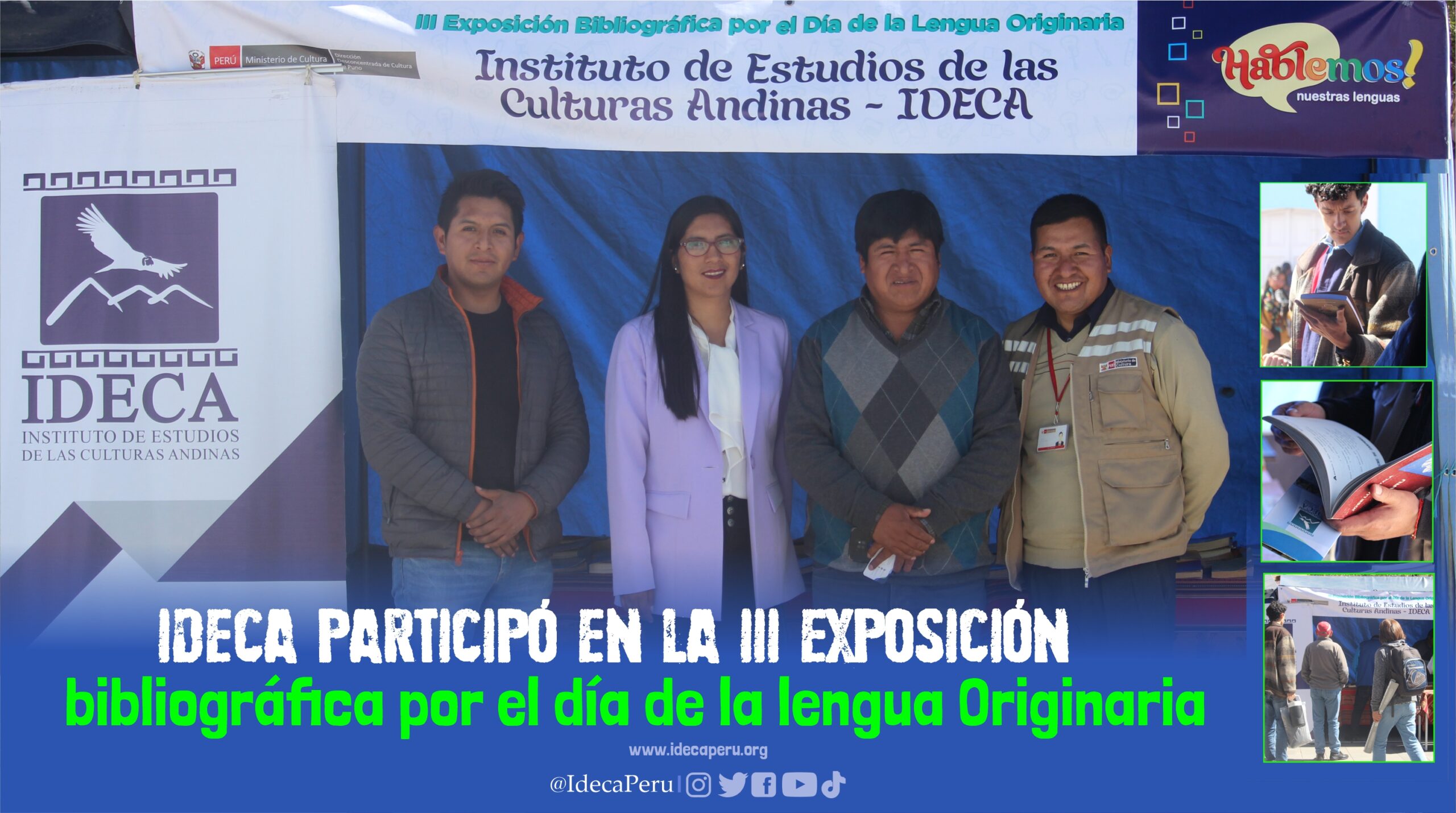 IDECA participó en la III Exposición Bibliográfica y Reconocimiento a personalidades por el día de la lengua Originaria