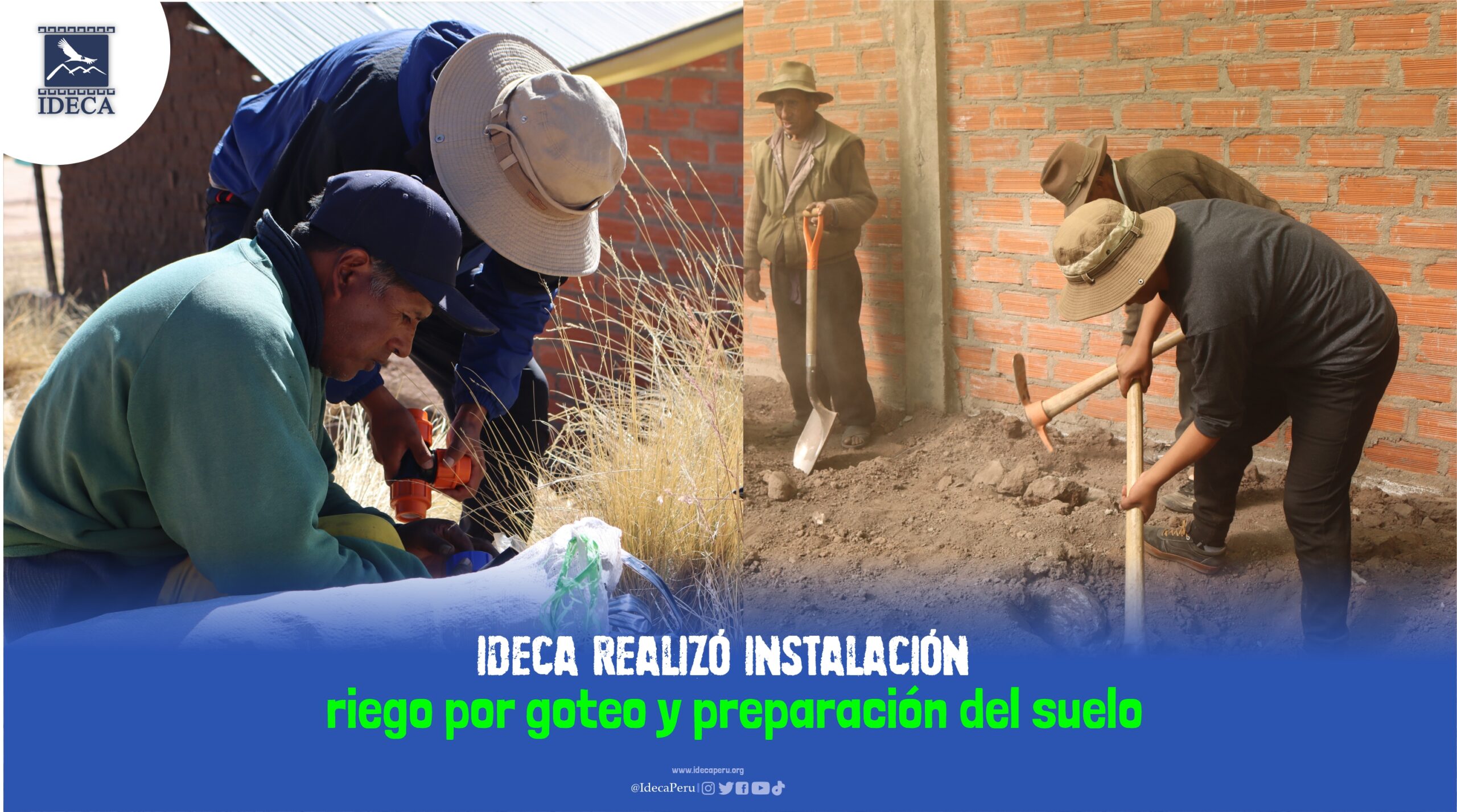 IDECA realizó instalación riego por goteo y preparación del suelo