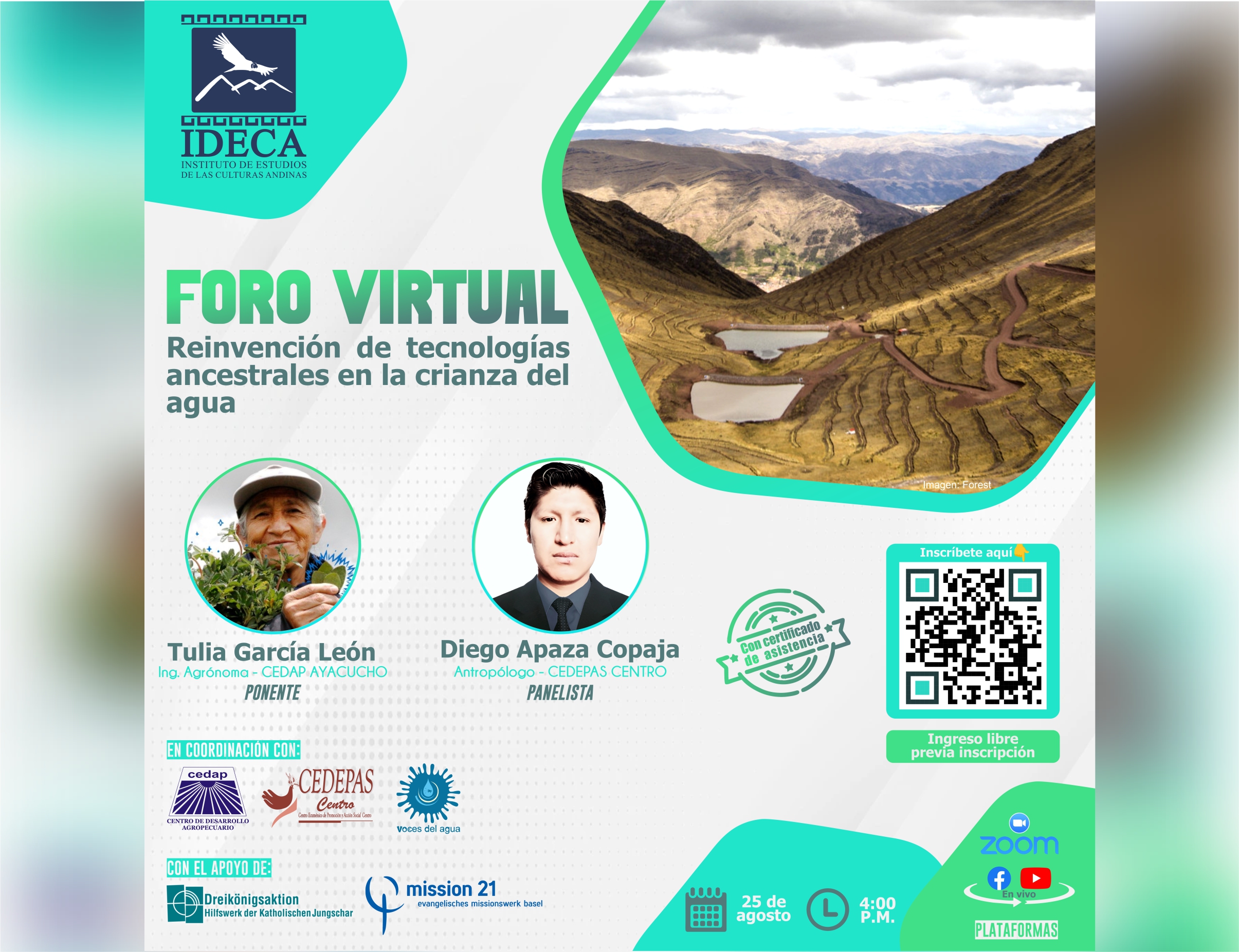 El Ideca Perú organiza foro virtual sobre reinvención de tecnologías ancestrales en la crianza del agua