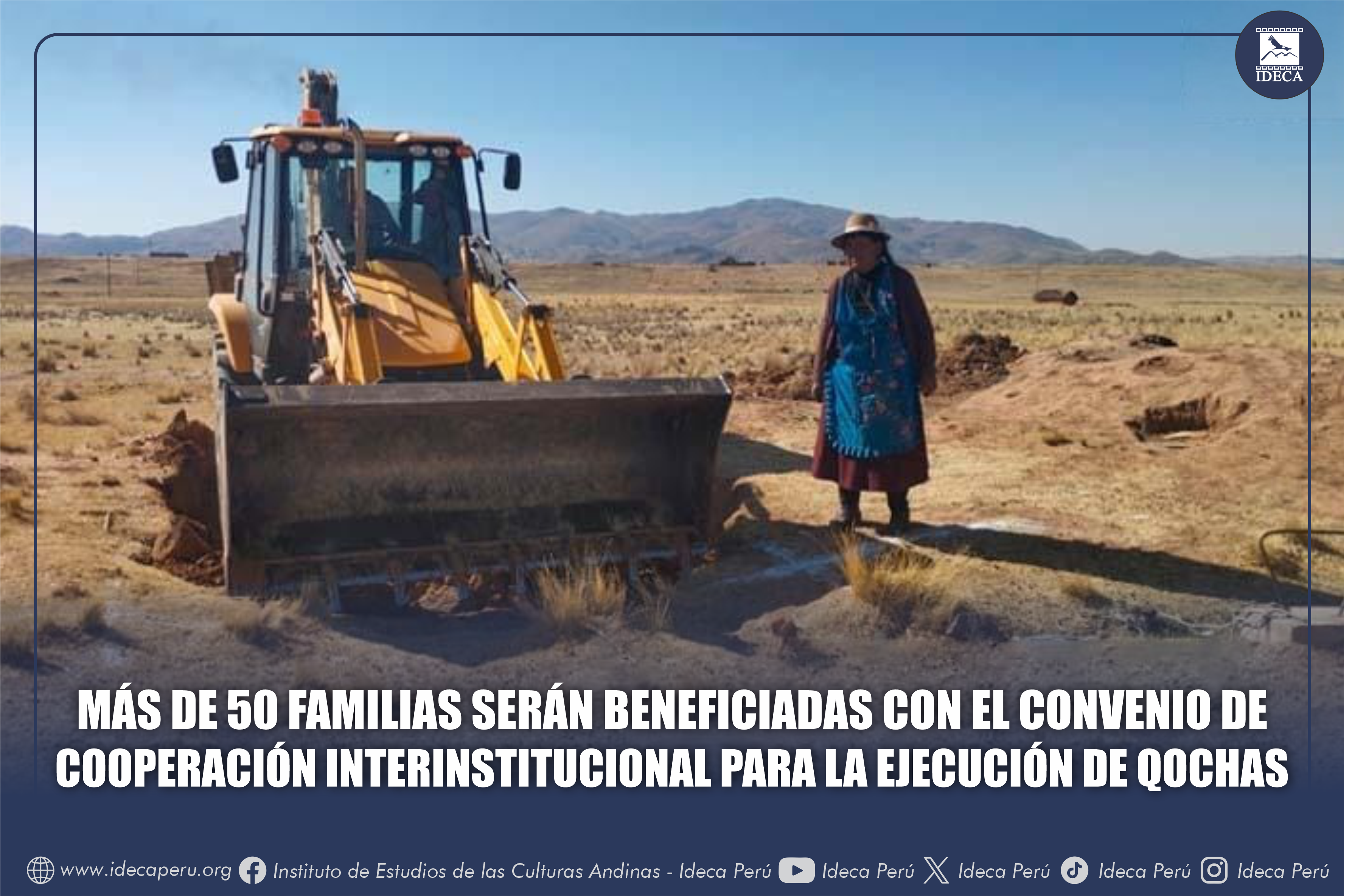 MÁS DE 50 FAMILIAS SERÁN BENEFICIADAS CON EL CONVENIO DE COOPERACIÓN INTERINSTITUCIONAL PARA LA EJECUCIÓN DE QOCHAS