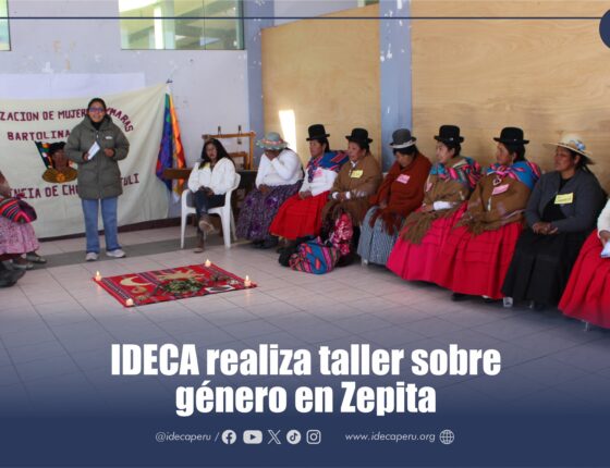 IDECA realiza taller sobre género en Zepita