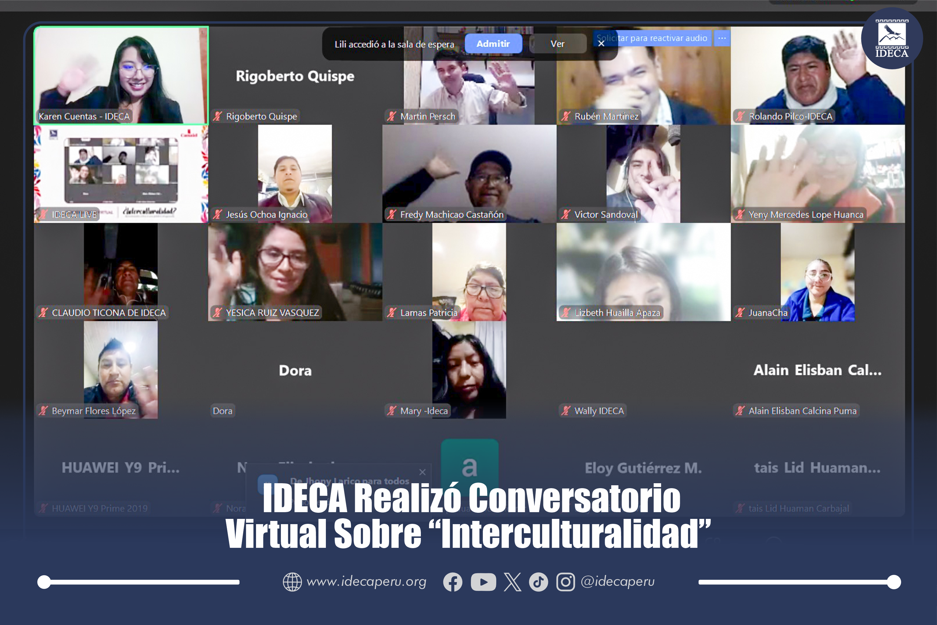  IDECA Realizó Conversatorio Virtual Sobre “Interculturalidad”