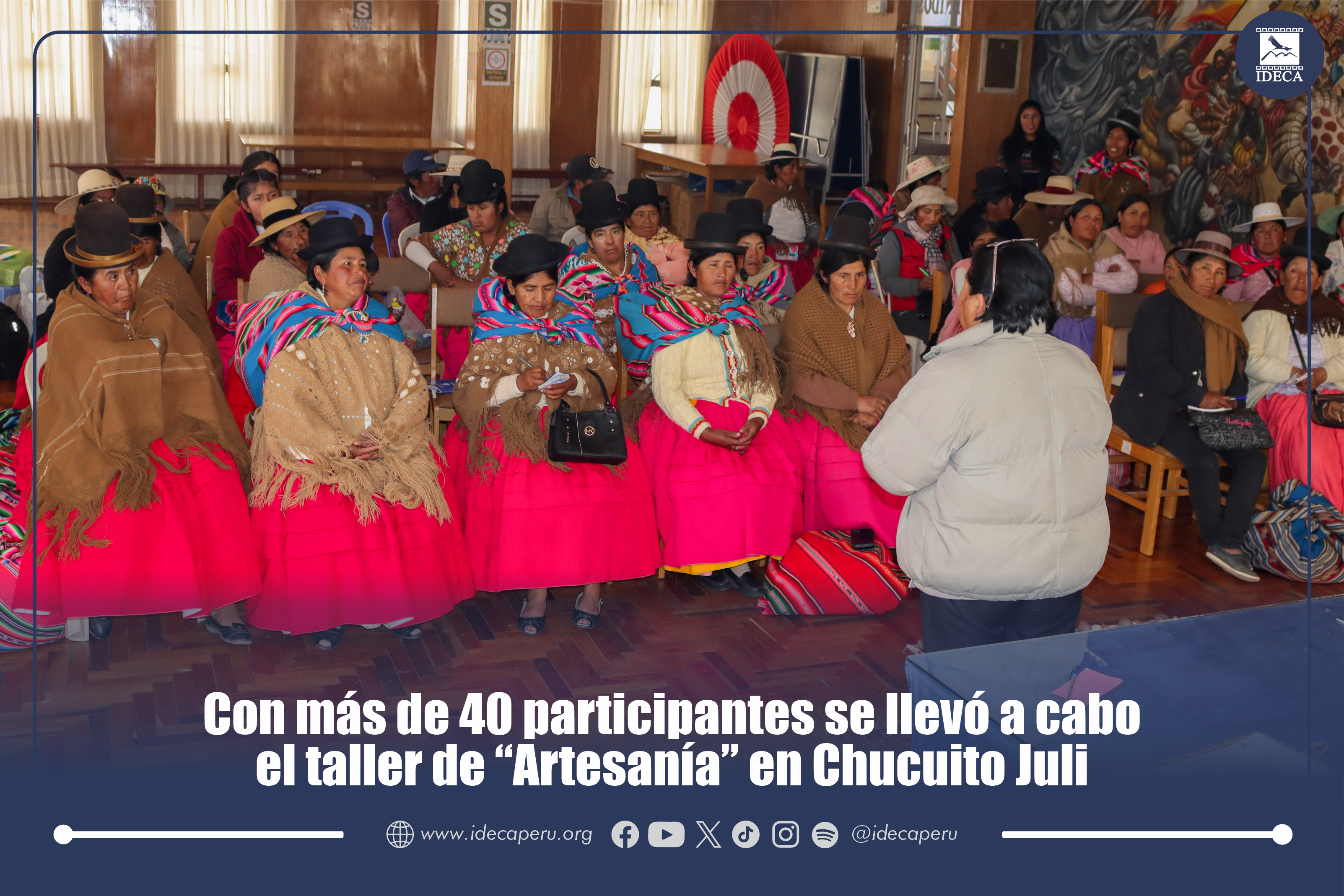 Con más de 40 participantes se llevó a cabo el taller de “Artesanía” en el distrito de Juli