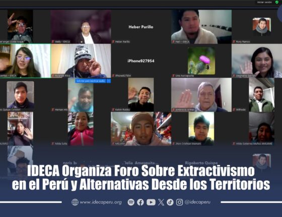 IDECA organiza foro sobre Extractivismo en el Perú y alternativas desde los territorios