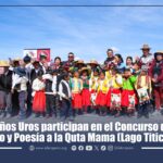 Niños Uros participan en el Concurso de Canto y Poesía a la Quta Mama (Lago Titicaca)