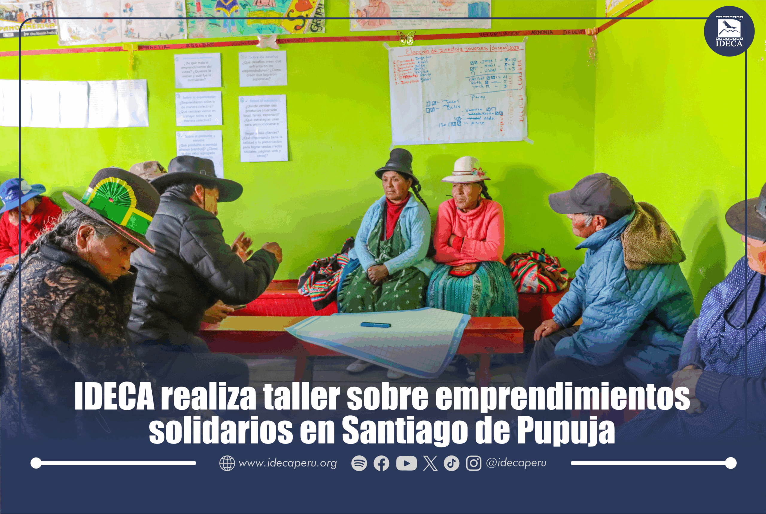 IDECA realiza taller sobre emprendimientos solidarios en Santiago de Pupuja