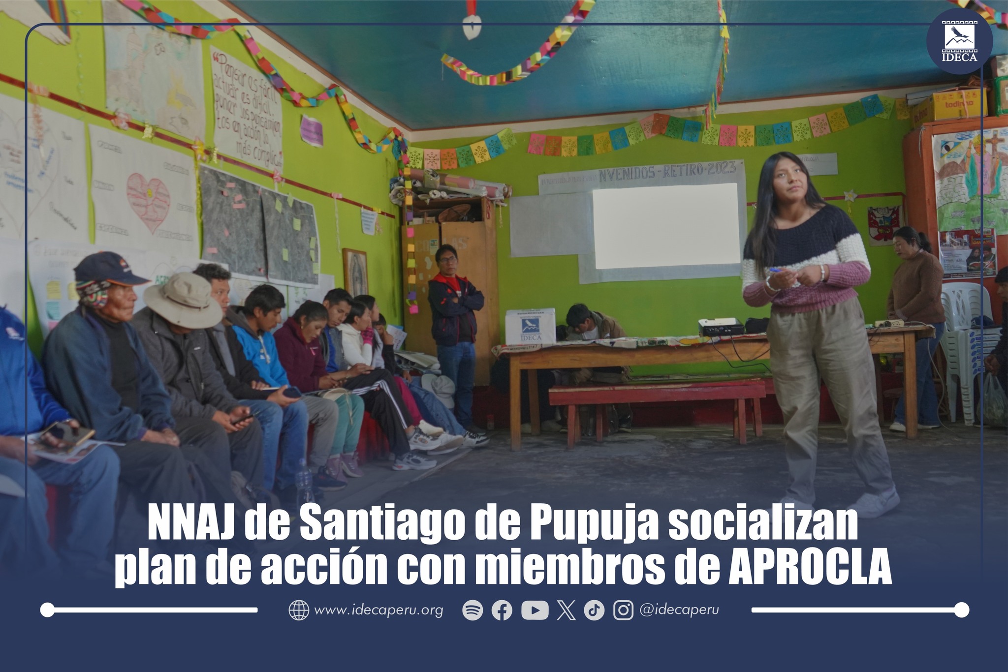 NNAJ de Santiago de Pupuja socializan plan de acción con miembros de APROCLAS