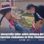 IDECA desarrolla taller sobre defensa del agua y participación ciudadana en Uros Chulluni - Puno